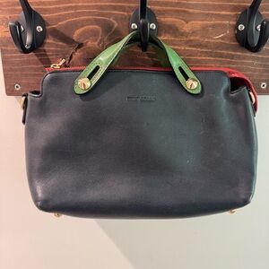 Emini House Colorblock Leather Satchel Bag